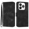 Custodia in pelle con motivo a linee per ZTE Blade A75 4G (nera)