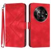 Custodia in pelle effetto pelle per ZTE Blade A75 5G / Nubia Focus Line Pattern (rossa)