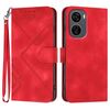 Custodia in pelle con motivo a linee per ZTE Blade V50 Design 5G / Nubia Neo 5G (rossa)
