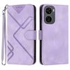 Custodia in pelle con motivo a linee per ZTE Blade V50 Design 5G / Nubia Neo 5G (viola chiaro)