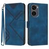 Custodia in pelle con motivo a linee per ZTE Blade V50 Design 5G / Nubia Neo 5G (blu reale)