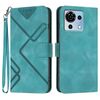 Custodia in pelle con motivo a linee per ZTE Blade V50 Vita (blu chiaro)