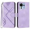 Custodia in pelle con motivo a linee per ZTE Blade V50 Vita (viola chiaro)