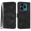 Custodia in pelle con motivo a linee di design per ZTE Blade V60 (nera)