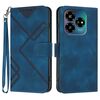 Custodia in pelle effetto pelle per ZTE Blade V60 con motivo a linee di design (blu reale)