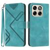 Custodia in pelle con motivo a linee per ZTE Blade V70 (blu chiaro)