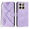 Custodia in pelle con motivo a linee per ZTE Blade V70 (viola chiaro)