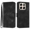 Custodia in pelle con motivo a linee per ZTE Blade V70 (nera)