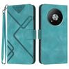 Custodia in pelle effetto pelle per ZTE Fresh 50 Line Pattern (blu chiaro)