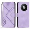 Custodia in pelle effetto pelle per ZTE Fresh 50 Line Pattern (viola chiaro)