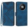 Custodia in pelle effetto pelle per ZTE Fresh 50 Line Pattern (blu reale)