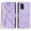 Custodia in pelle con motivo a linee per ZTE Libero 5G II (viola chiaro)