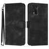 Custodia in pelle con motivo a linee per ZTE Libero 5G II (nera)