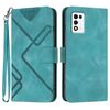 Custodia in pelle con motivo a linee per ZTE Libero 5G III (blu chiaro)