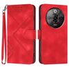 Custodia in pelle effetto pelle per ZTE Nubia Focus Pro Line Pattern (rossa)