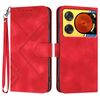 Custodia in pelle con motivo a linee per ZTE Nubia Music 2 (rossa)