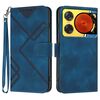 Custodia in pelle con motivo a linee per ZTE Nubia Music 2 (blu reale)