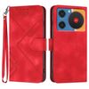 Custodia in pelle effetto pelle per ZTE nubia Music Line Pattern (rossa)