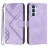 Custodia in pelle con motivo a linee per ZTE nubia S 5G A403ZT (viola chiaro)
