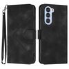 Custodia in pelle con motivo a linee per ZTE nubia S 5G A403ZT (nera)