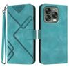 Custodia in pelle effetto pelle per ZTE Blade V70 con motivo a linee di design (blu chiaro)