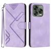 Custodia in pelle con motivo a linee di design per ZTE Blade V70 (viola chiaro)