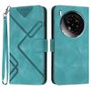 Custodia in pelle effetto pelle per ZTE nubia Z50S Pro Line Pattern (blu chiaro)