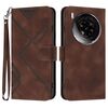 Custodia in pelle effetto pelle per ZTE nubia Z50S Pro Line Pattern (caffè)
