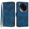 Custodia in pelle effetto pelle per ZTE nubia Z50S Pro Line Pattern (blu reale)
