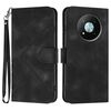 Custodia in pelle con motivo a linee per ZTE Voyage 41 5G (nera)