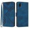Custodia in pelle con motivo a linee per ZTE Kantan Sumaho 4 A402ZT (blu reale)