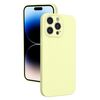 Custodia per telefono in silicone liquido con foro sottile per iPhone 14 Pro Max (giallo)