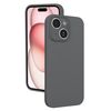 Custodia per iPhone 15 in silicone liquido con foro sottile (grigio scuro)