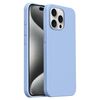 Custodia per iPhone 15 Pro Burom Cloud Sensing in silicone liquido ultrasottile con copertura totale (blu foschia)