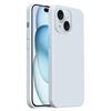 Custodia per iPhone 15 Burom Cloud Sensing in silicone liquido ultrasottile con copertura totale (blu ghiacciaio)