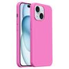 Custodia per iPhone 15 Burom Cloud Sensing in silicone liquido ultrasottile con copertura totale (rosa cipria)