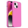 Custodia per iPhone 14 Burom Cloud Sensing in silicone liquido ultrasottile con copertura totale (rosa cipria)
