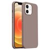 Custodia per iPhone 12 Burom Cloud Sensing in silicone liquido ultrasottile con copertura totale (marrone Qiaoli)