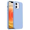 Custodia per iPhone 12 Burom Cloud Sensing in silicone liquido ultrasottile con copertura totale (blu foschia)