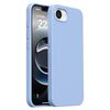 Custodia per iPhone 16e Burom Cloud Sensing in silicone liquido ultrasottile con copertura totale (blu foschia)