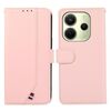 Custodia per telefono in pelle con trama delicata e RFID ABEEL per Redmi Note 14 4G 164,84 mm (rosa)