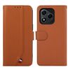 Custodia per telefono in pelle con trama delicata e protezione RFID ABEEL per Honor 400 Lite (marrone)