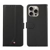 Custodia per telefono in pelle con texture delicata e RFID ABEEL per iPhone 12 Pro (nera)
