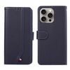 Custodia per telefono in pelle con trama delicata e inserti RFID ABEEL per iPhone 13 Pro (blu)