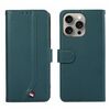 Custodia per telefono in pelle con trama delicata e RFID ABEEL per iPhone 13 Pro (verde)