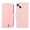 Custodia per telefono in pelle con trama delicata e inserti RFID ABEEL per iPhone 13 (rosa)
