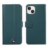 Custodia per telefono in pelle con trama delicata e RFID ABEEL per iPhone 14 Plus (verde)