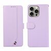 Custodia per telefono in pelle con cuciture RFID ABEEL per iPhone 14 Pro Max (viola)