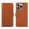 Custodia per telefono in pelle con cuciture RFID ABEEL per iPhone 14 Pro Max (marrone)