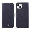 Custodia per telefono in pelle con trama delicata e RFID ABEEL per iPhone 14 (blu)